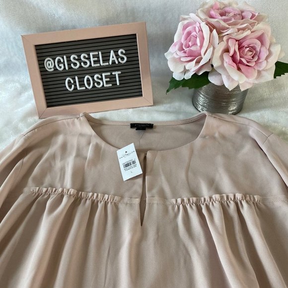 NWT Ann Taylor KEYHOLE MIXED MEDIA TOP Large - Picture 5 of 7